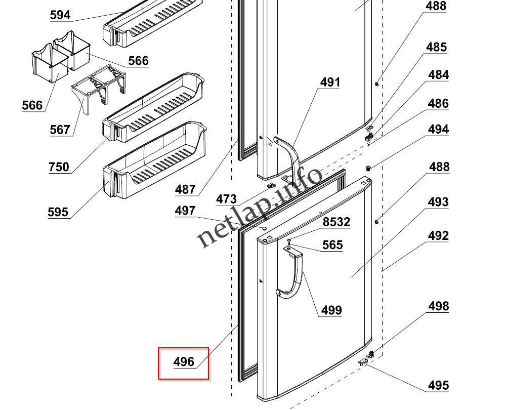 Beko hűtőgép fagyasztó téri ajtószigetelés 575x730mm CDA/CSA/CN/CSK - Image 2