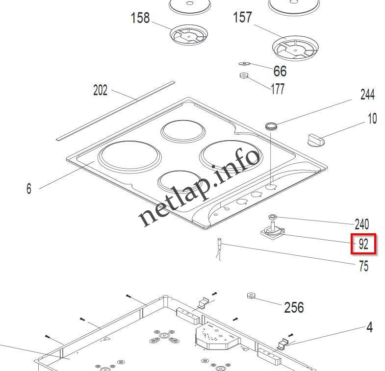Beko Lamona Flavel tűzhely funkcióválasztó kapcsoló BEH/FFE/FLH/HJA - Image 3