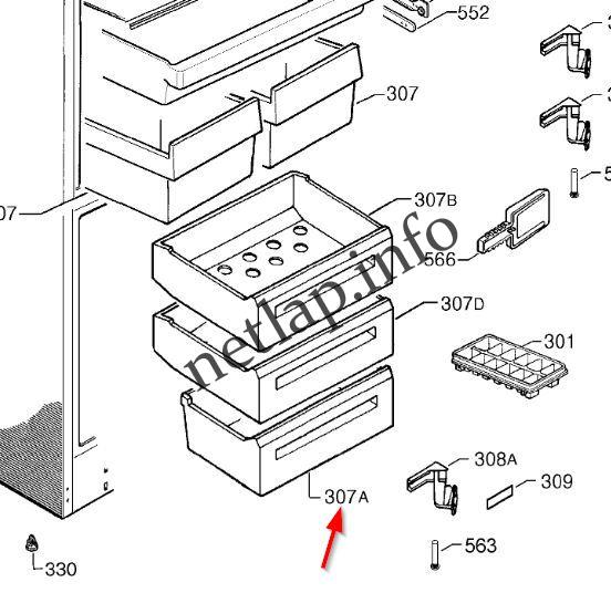 AEG Electrolux Zanussi hűtőgép alsó fagyasztó fiók AG/ERB/FI/SC/SN/ZRB - Image 2