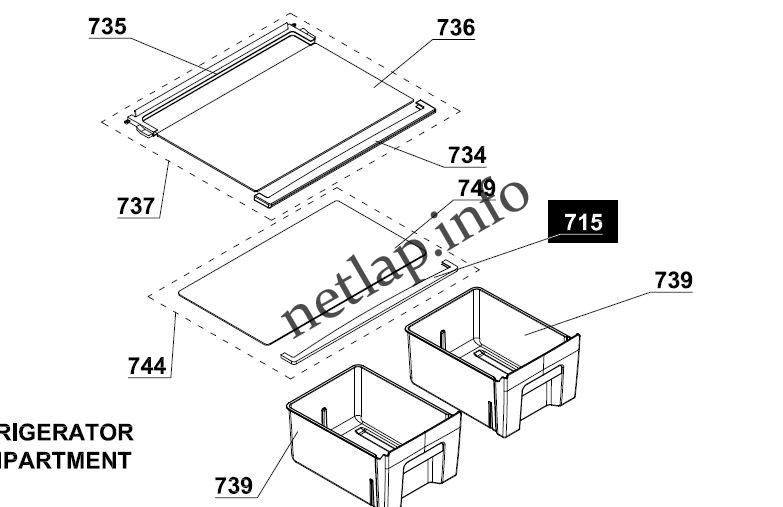 Beko hűtőgép alsó üvegpolc első díszléc 54cm CHA/CSA/DSA - Image 2