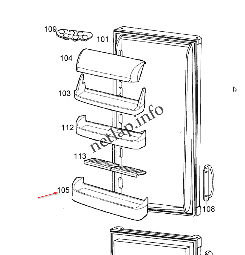 Electrolux Zanussi hűtőgép alsó italtartó ERB/ERC/ERD/ZNB/ZRB - Image 2