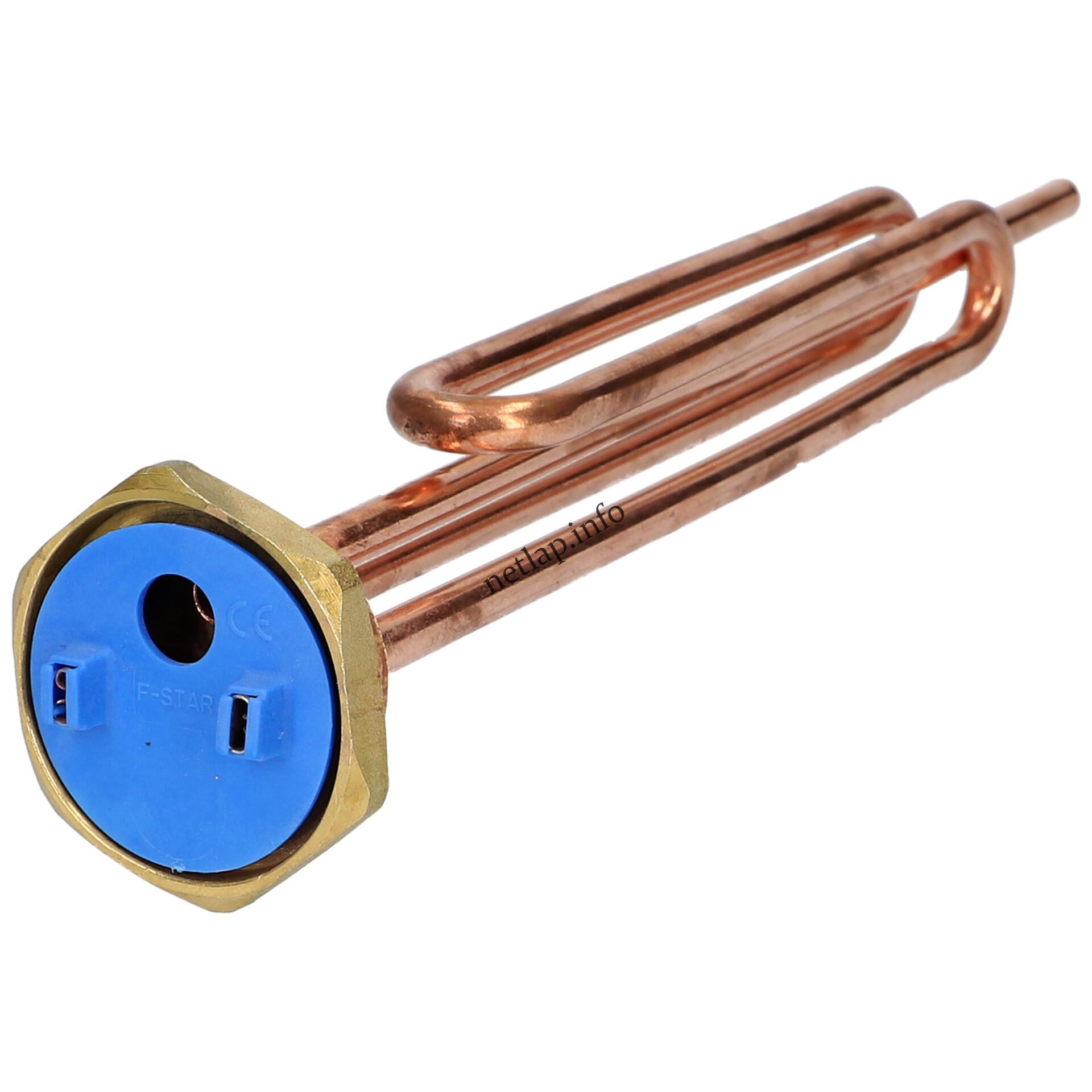 Bojler 2500w fűtőszál réz + anódcsonk hajlított menetes Bojler 2500w fűtőszál réz + anódcsonk hajlított menetes