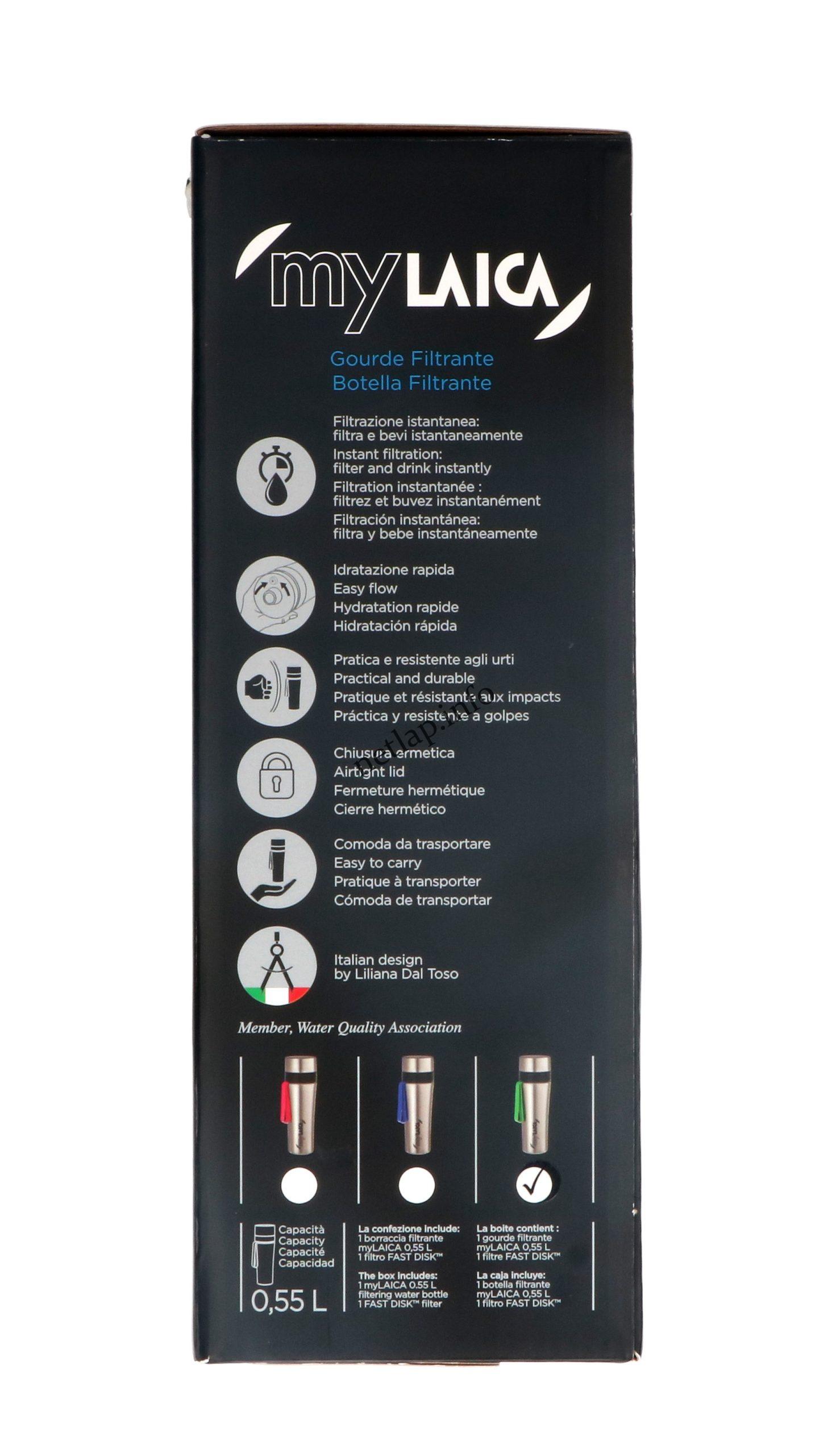 Laica rozsdamentes zöld vízszűrő kulacs 0,55l BR60A06 - Image 5