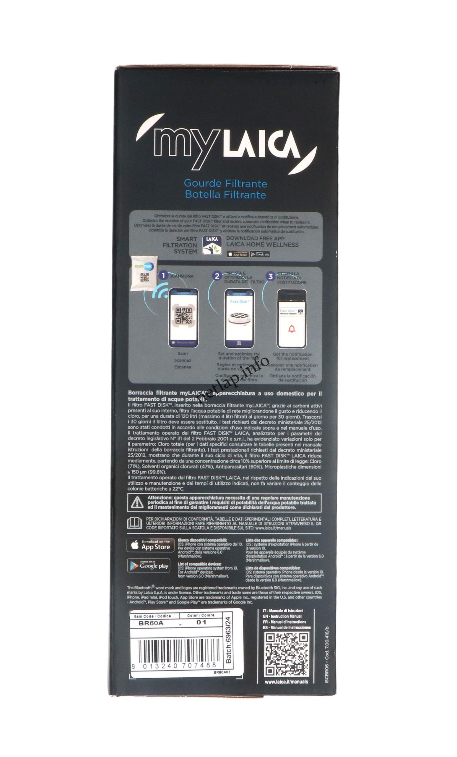 Laica rozsdamentes zöld vízszűrő kulacs 0,55l BR60A06 - Image 6