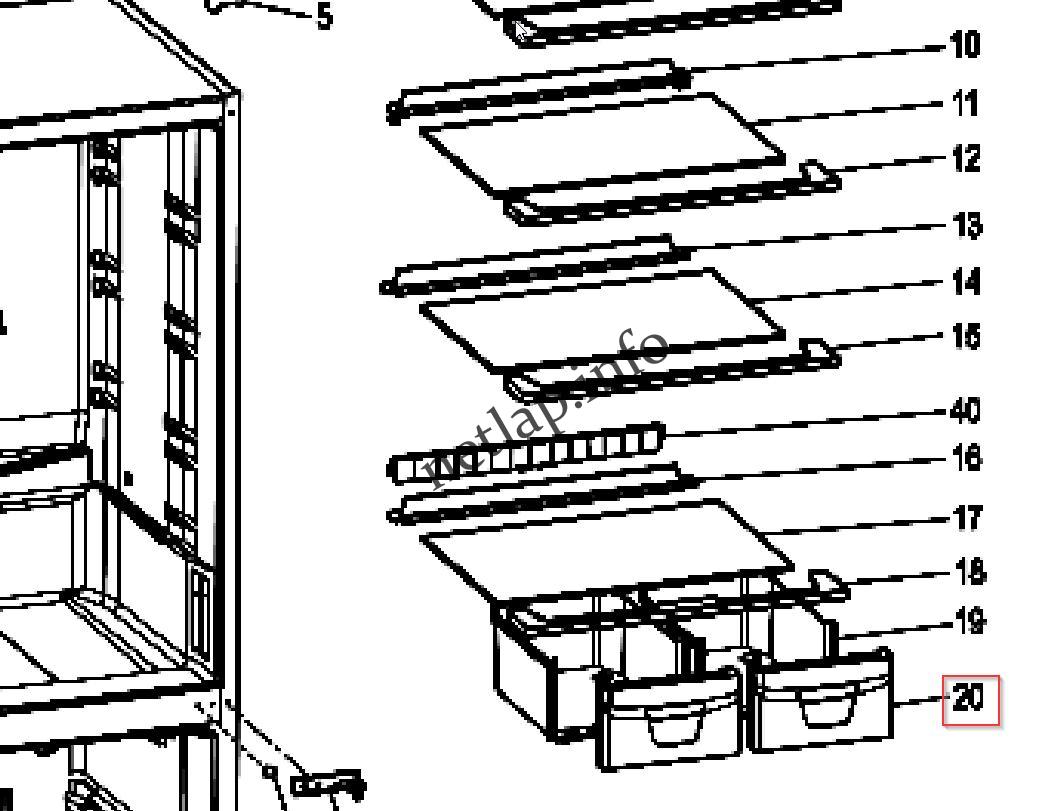 Indesit hűtőgép zöldségesfiók előlap BIAAA/BAAAN/10/12/13 - Image 4