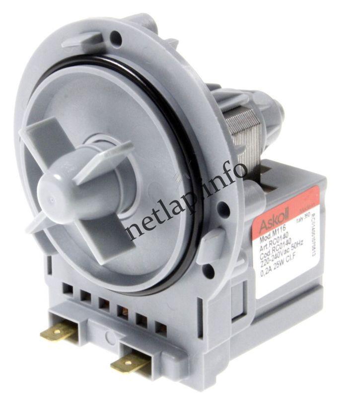 Univerzális Askoll mosógép szivattyú, csavaros, elől sarus