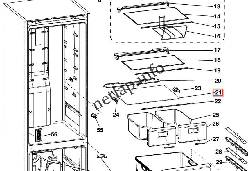 Hotpoint Indesit hűtőgép zöldségesfiók feletti üvegpolc BIA/BIAA/ECOFL/FFFM/FFU/STF - Image 2