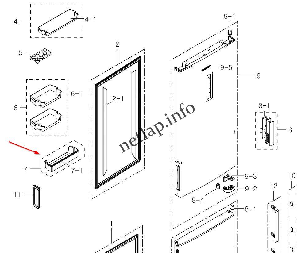 Samsung hűtőgép italtartó polc RL53/RL56/RL58/RL59/RL60/RL63 - Image 5