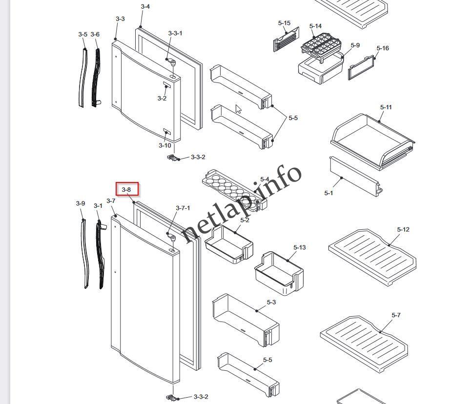 Sharp hűtőgép normál téri ajtószigetelés SJ339/380/420 - Image 2