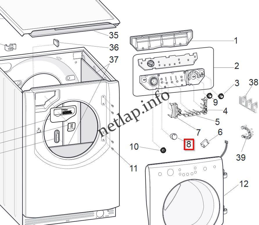 Hotpoint Ariston mosógép programválasztó gomb AQ/AQCF/AQLF/AQSF/AQSL - Image 3