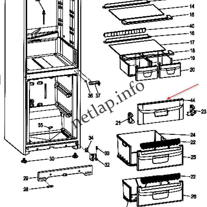 Indesit hűtőgép fagyasztórész első ajtó BIAA/BIAAA/NBIAAA - Image 2