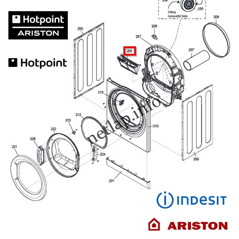 Indesit Hotpoint Ariston szárítógép ajtó alatti szűrő TCF/TVF/TCAL/FTCF/TCS/TCD - Image 3