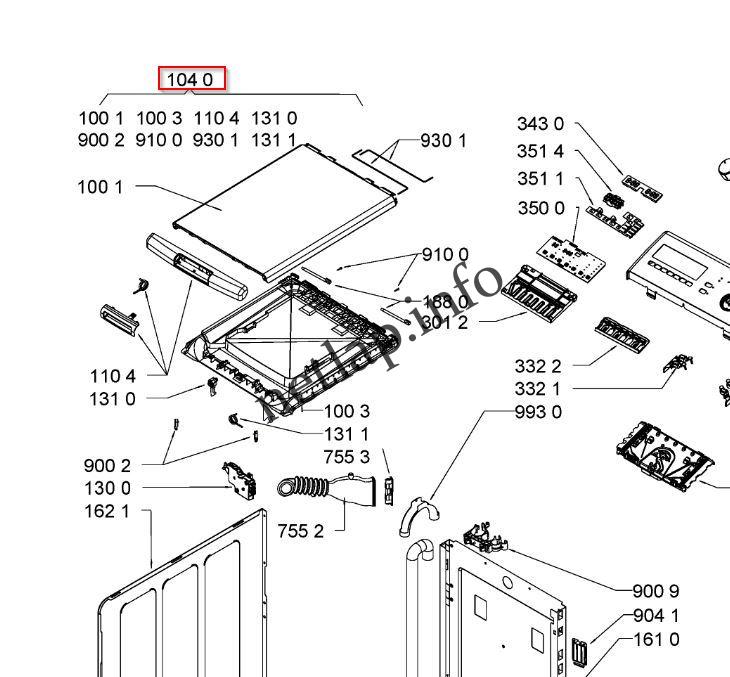 Whirlpool felültöltős mosógép ajtó AWE/WTL/WTLS - Image 3