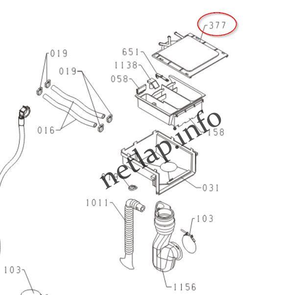 Gorenje mosógép mosószeradagoló felső rész MV/W/WA/WS - Image 3