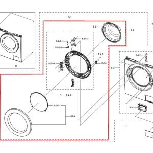 Samsung mosógép ajtó DC9722272B