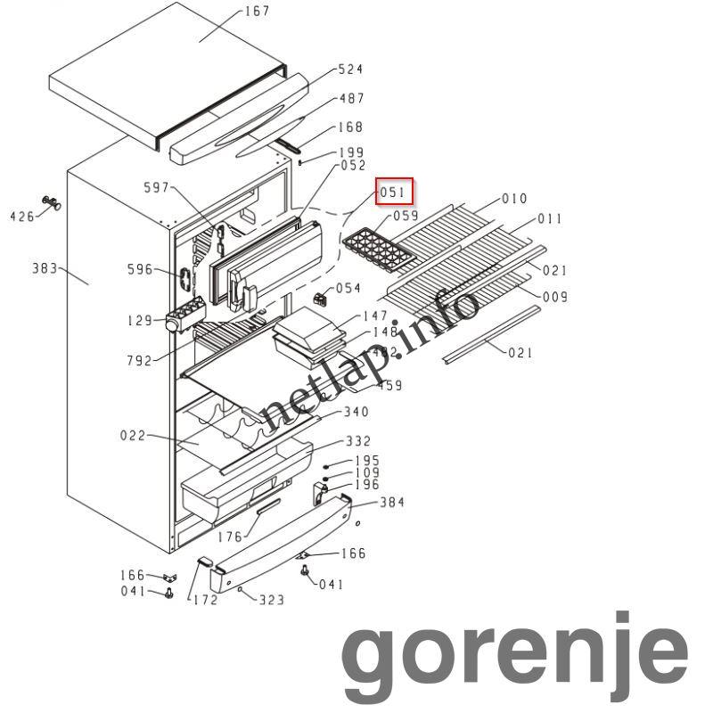 Gorenje hűtőgép komplett fagyasztóajtó CT/RB/RBIU/RF/KSI - Image 2