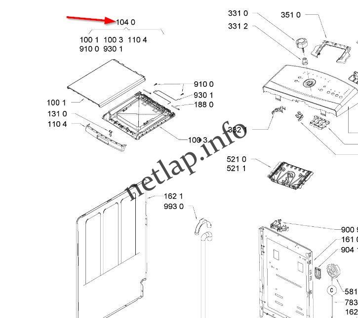 Whirlpool felültöltős mosógép ajtó AWE/AWED - Image 3