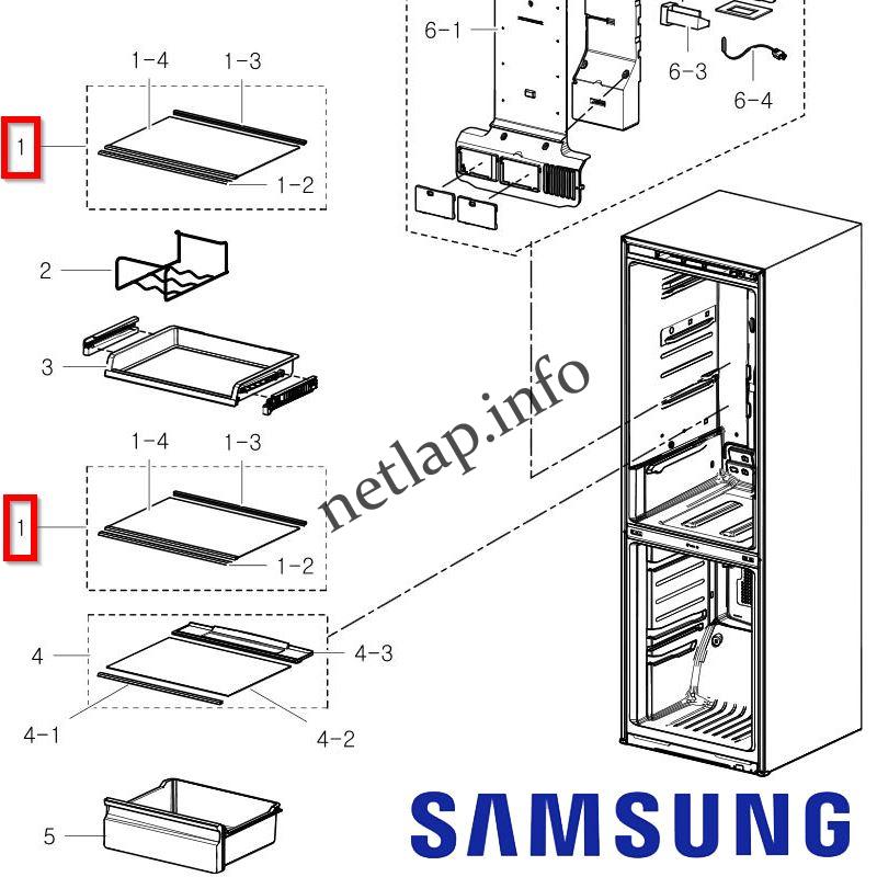 Samsung hűtőgép normál téri üvegpolc RB/RL/RT - Image 2
