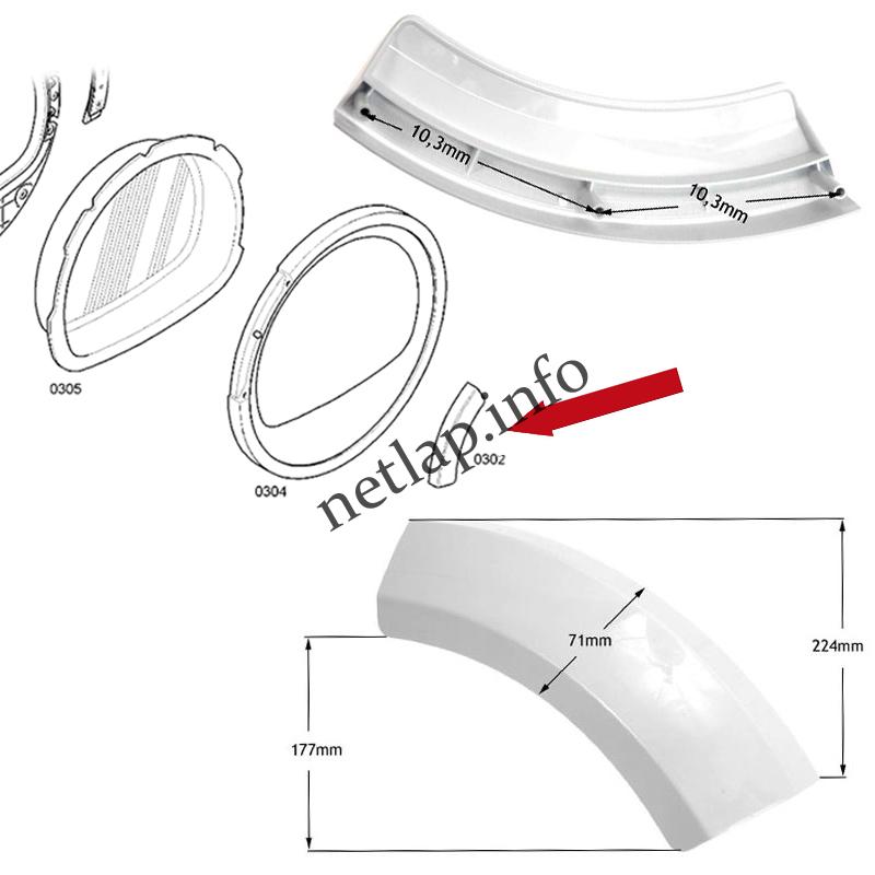 Bosch Siemens szárítógép ajtó fogantyú CDL/CWK/WTE/WTW - Image 3