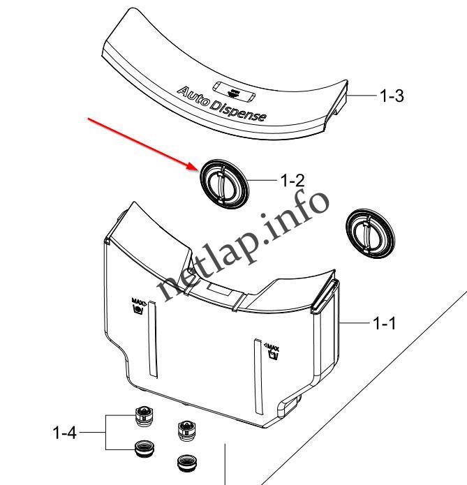 Samsung mosógép mosószertartó zárócsavar tömítés WW10/WW90 - Image 5