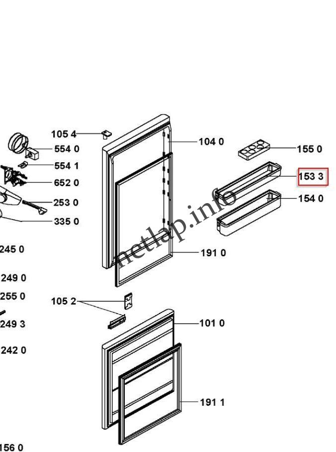 Bauknecht Ignis IKEA Whirlpool hűtőgép felső ajtópolc ARG/ARL/ART/KDI - Image 2