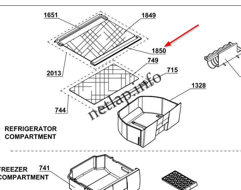Beko hűtőgép felső üvegpolc első díszléc BC/CHA/CSA/DSA/SSA - Image 2