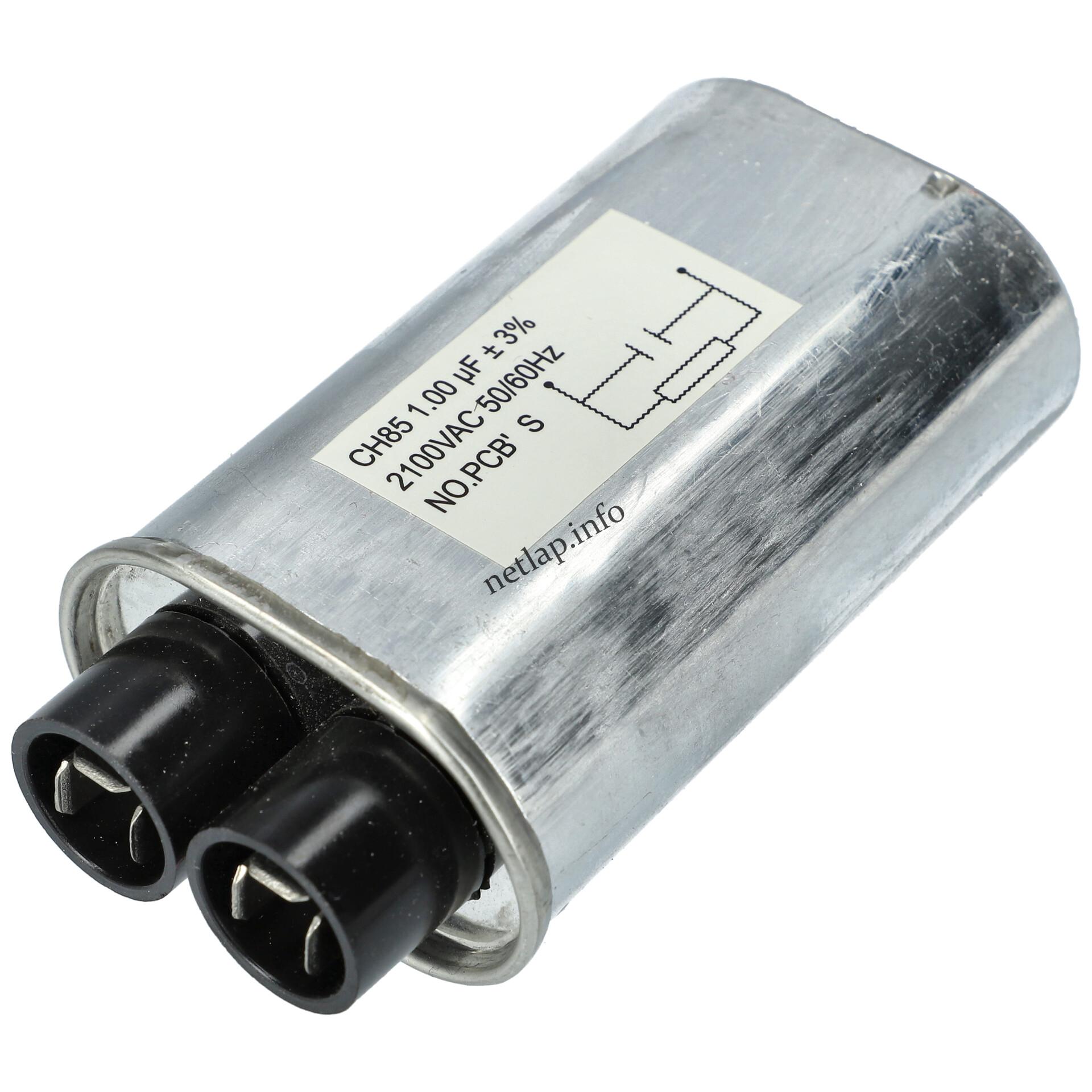 Delonghi Indesit Whirlpool mikrohullámú sütő 1 UF 2100v kondenzátor sarus nagyfeszültségű univerzális C00294070 Delonghi Indesit Whirlpool mikrohullámú sütő 1 UF 2100v kondenzátor sarus nagyfeszültségű univerzális C00294070