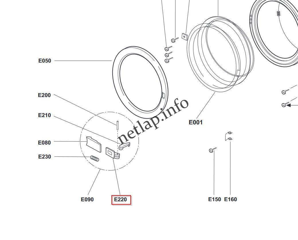 Ardo Merloni Sevris mosógép ajtófogantyú tartó M20/30/35/36 - Image 5