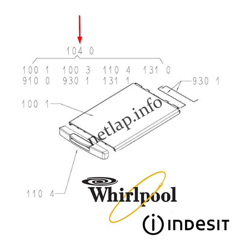 Indesit Whirlpool felültöltős mosógép ajtó BTWP/ETWD/ITWA/ITWD/ITWE - Image 4