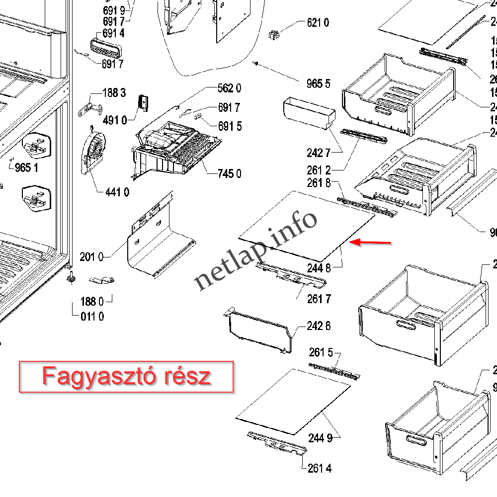 Bauknecht Hotpoint Indesit Privileg Whirlpool hűtőgép fagyasztórész üvegpolc BLF/BSFV/BSNF/KGE/LR/PRBE/WKGE - Image 2