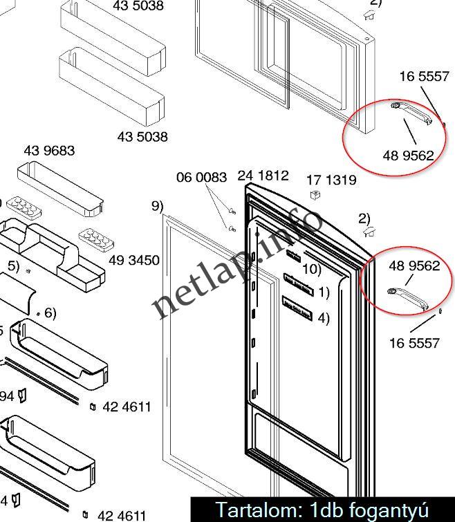 Bosch Siemens hűtőgép ajtó fogantyú pár KGS/KSG/KSV/KSU - Image 3