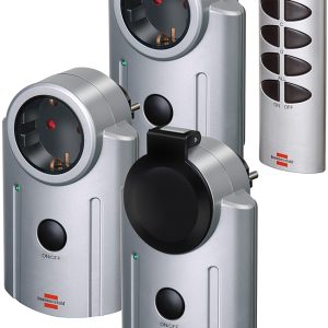 Brennenstuhl Primera-Line távirányítós hálózati aljzat 3600W, 4 csatorna, 3 aljzat IP20 IP44, ezüst, automatikus tanulás