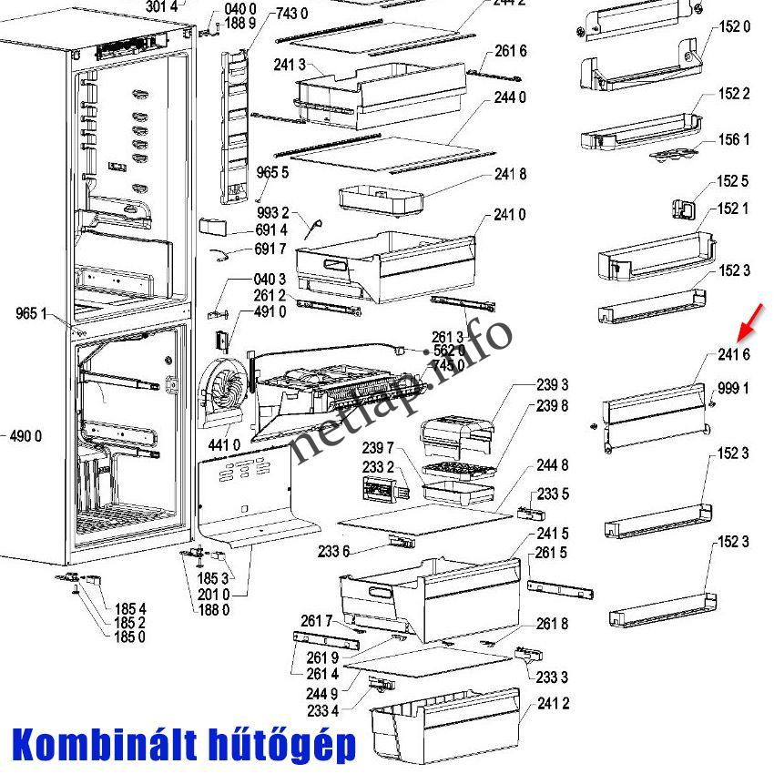 Bauknecht Privileg Whirlpool hűtőgép fagyasztó lehajtható belső ajtó GKN/KGN/WBA/WGKN/WVA - Image 4