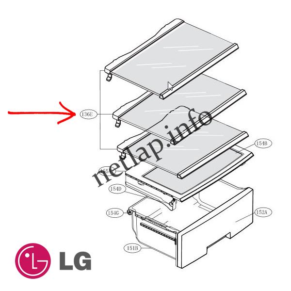 LG hűtőgép üvegpolc GB/GBB/GCB/GCD/GCF - Image 2