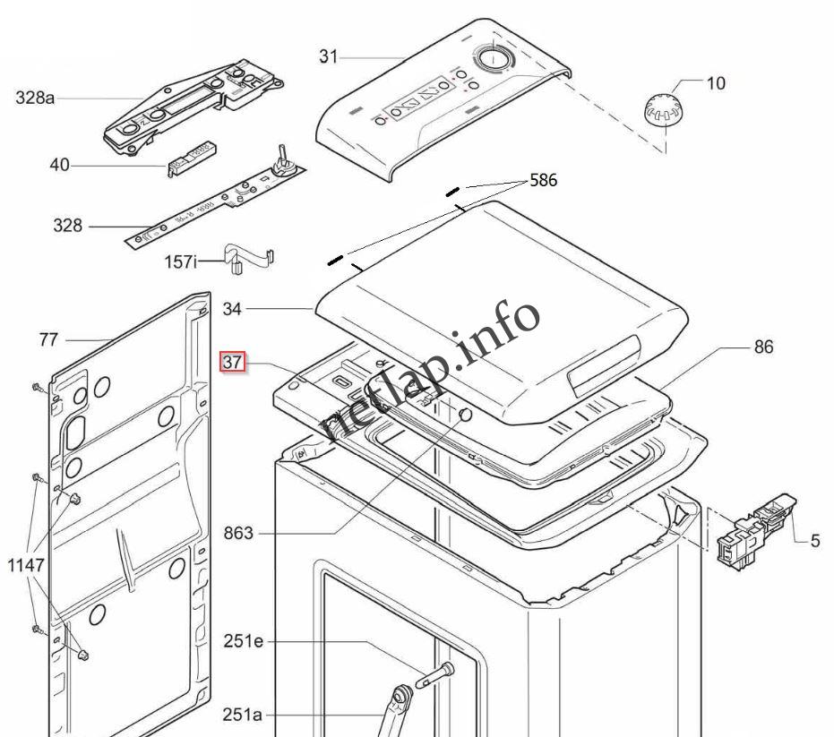 Candy Hoover mosógép fedélkeret CLT/CST/EVOT/HNFT - Image 3