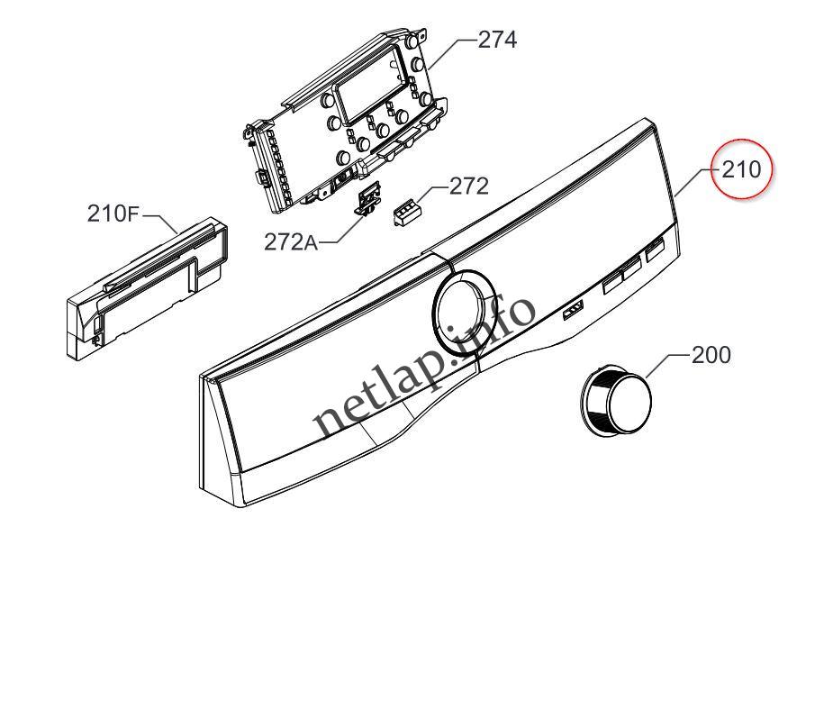 AEG mosógép előlap L6FB18/48/50/54/55 - Image 3