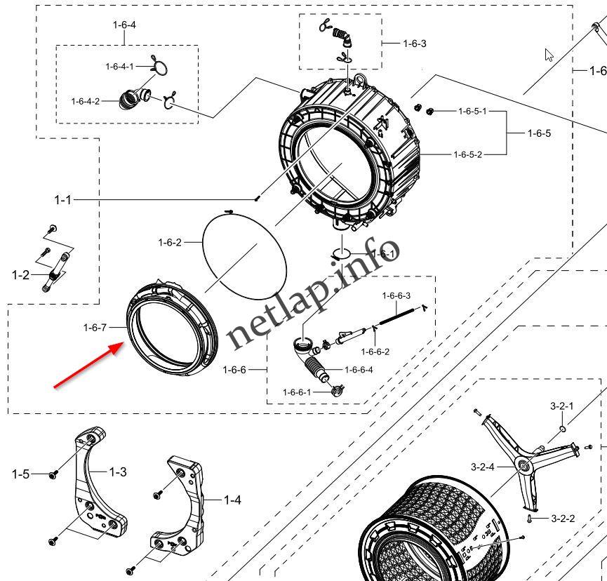 Samsung mosógép üstszájgumi ajtógumi WF/WW - Image 2