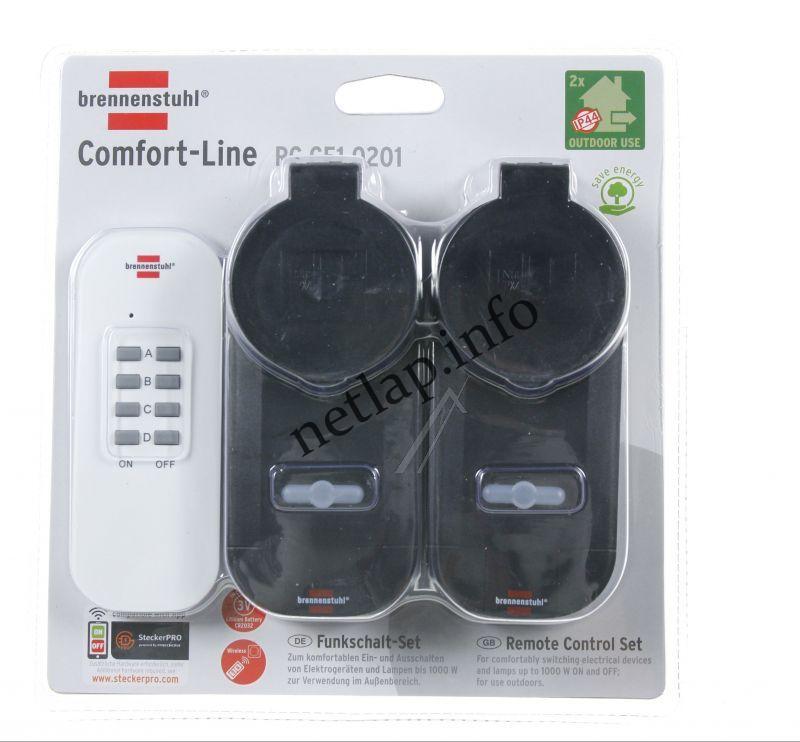 Brennenstuhl Comfort-Line távirányítós hálózati aljzat 1000W, 4 csatorna, 2 aljzat IP44, fekete, automatikus tanulás - Image 3