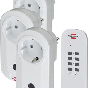 Brennenstuhl Comfort-Line távirányítós hálózati aljzat 1000W, 4 csatorna, 3 aljzat IP20, fehér, automatikus tanulás
