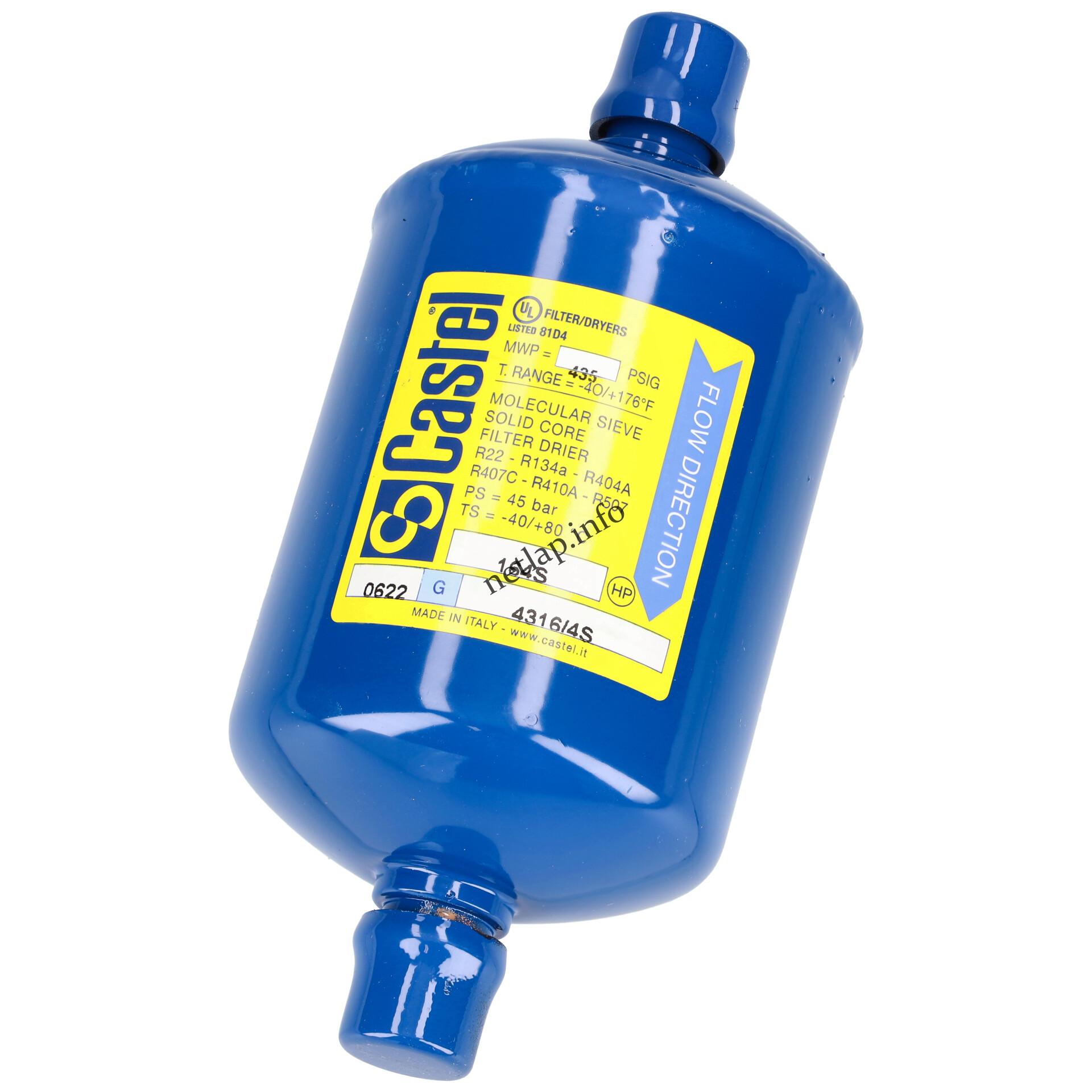 Hűtőgép nedvességszűrő 4316/4s castel 12mm forrasztható szívó164s Hűtőgép nedvességszűrő 4316/4s castel 12mm forrasztható szívó164s