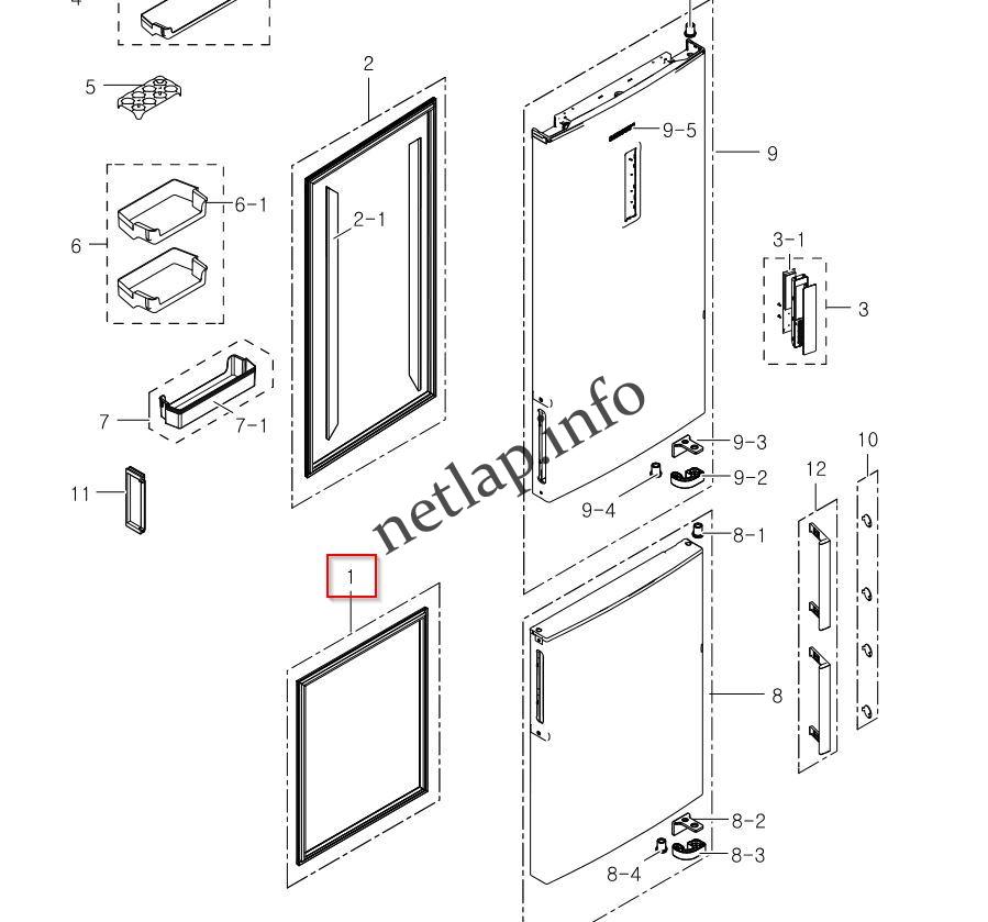Samsung hűtőgép fagyasztó téri ajtószigetelés RB28/29/31/32/33/34/37/RL30/33/53/56 - Image 2