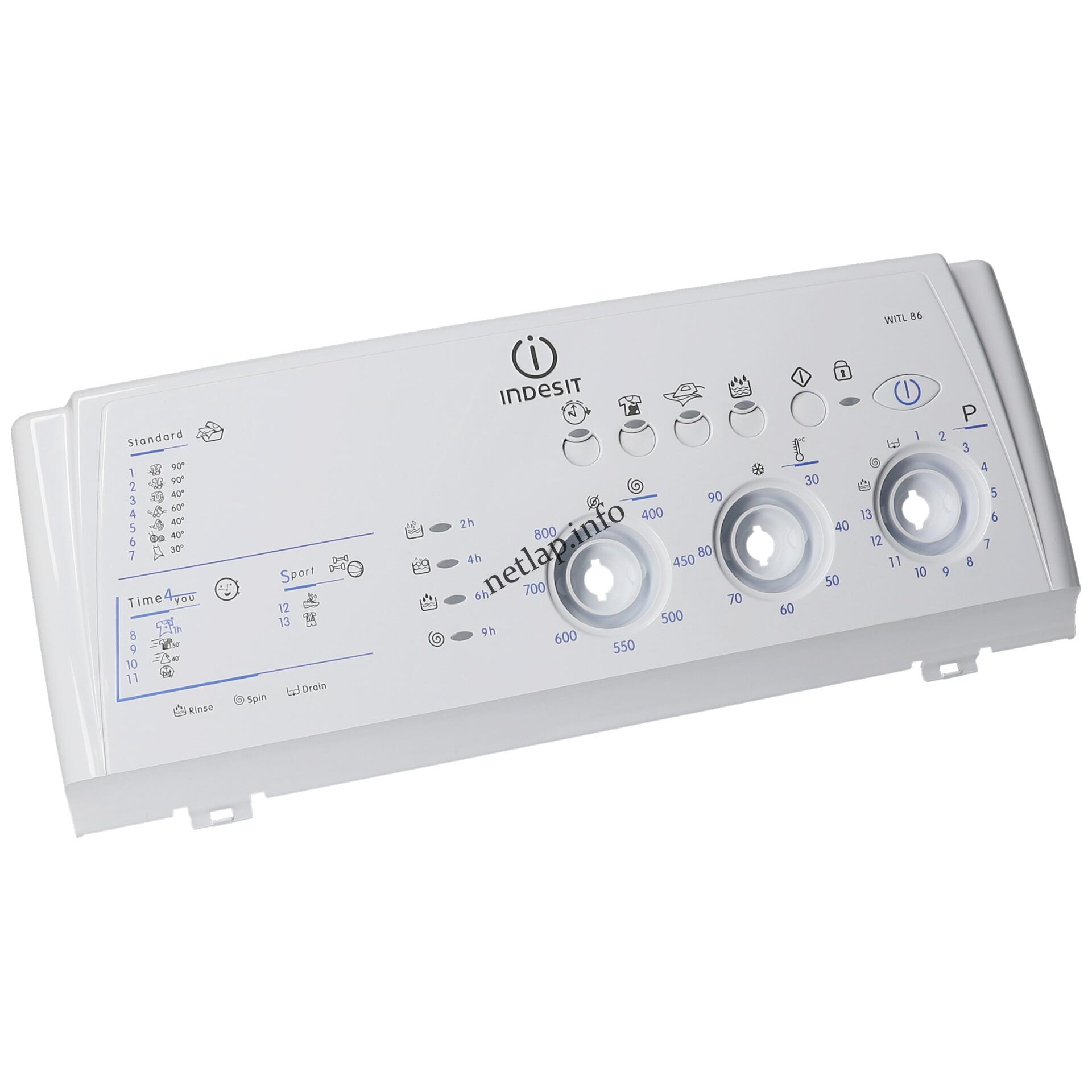 Indesit mosógép előlap C00116903 Indesit mosógép előlap C00116903