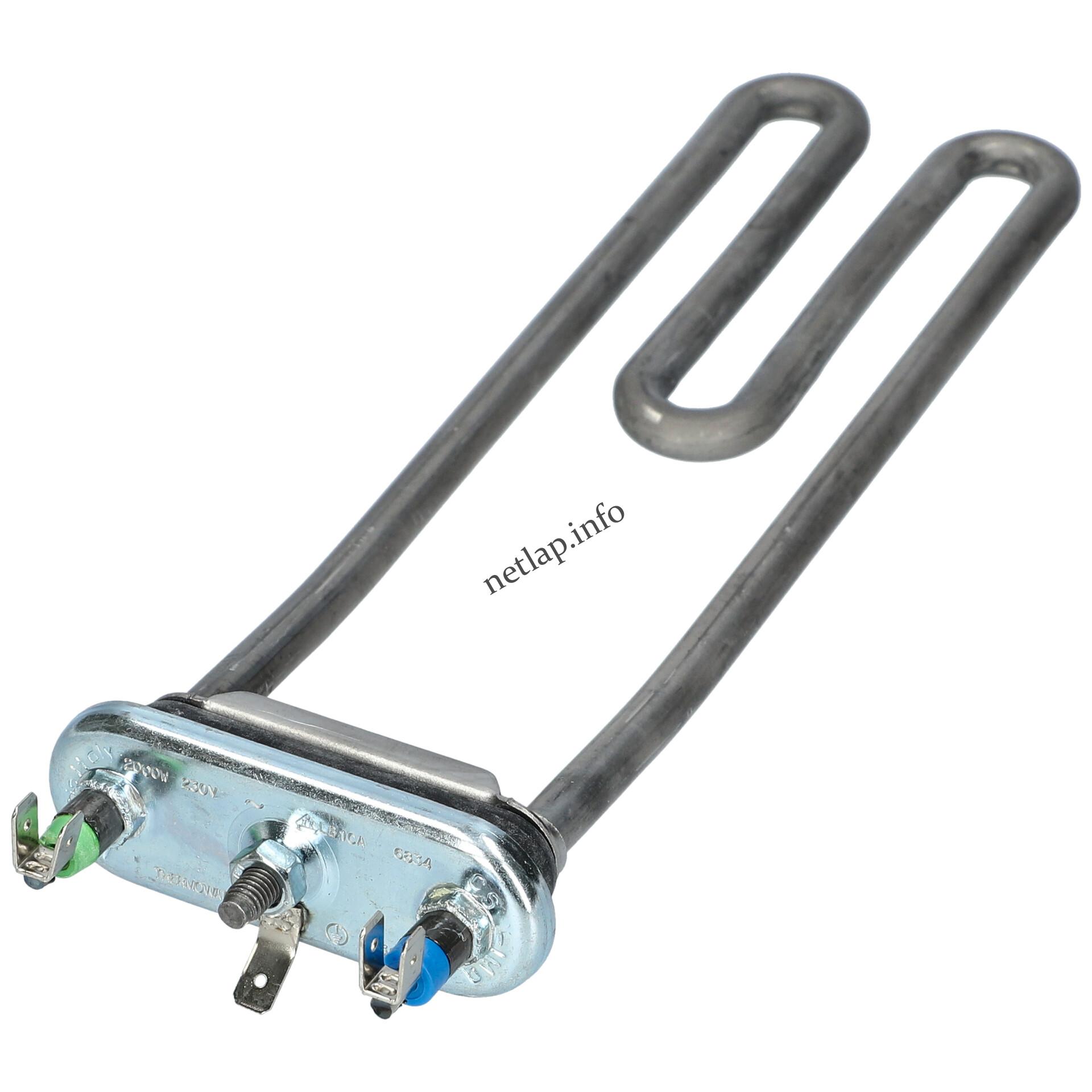 Ariston mosógép fűtőszál enyhén ívelt 2000w 228 mm C00033055 Ariston mosógép fűtőszál enyhén ívelt 2000w 228 mm C00033055