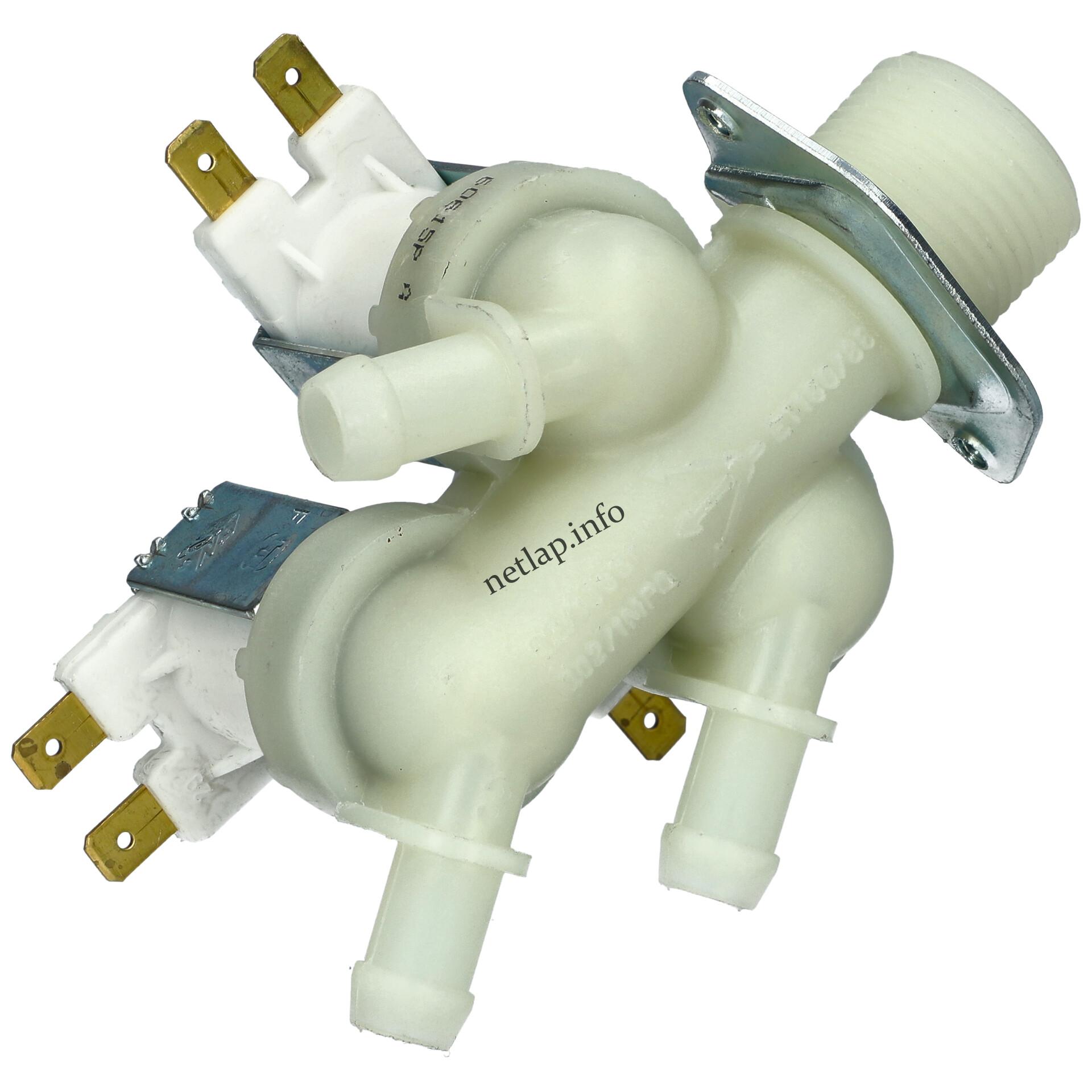 Zanussi mosógép 3 utas 12 mm 180° 220 v mágnesszelep tp Vjatka 50269346008 Zanussi mosógép 3 utas 12 mm 180° 220 v mágnesszelep tp Vjatka 50269346008