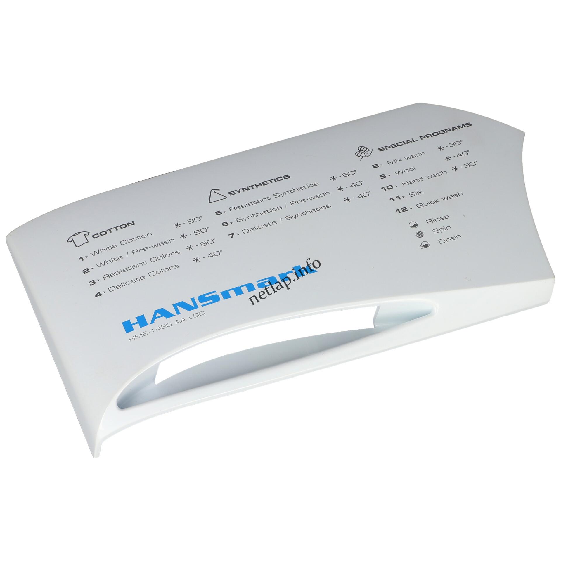 Vestel Hansmark mosógép mosószertartó előlap fehér HME1480AA Vestel Hansmark mosógép mosószertartó előlap fehér HME1480AA