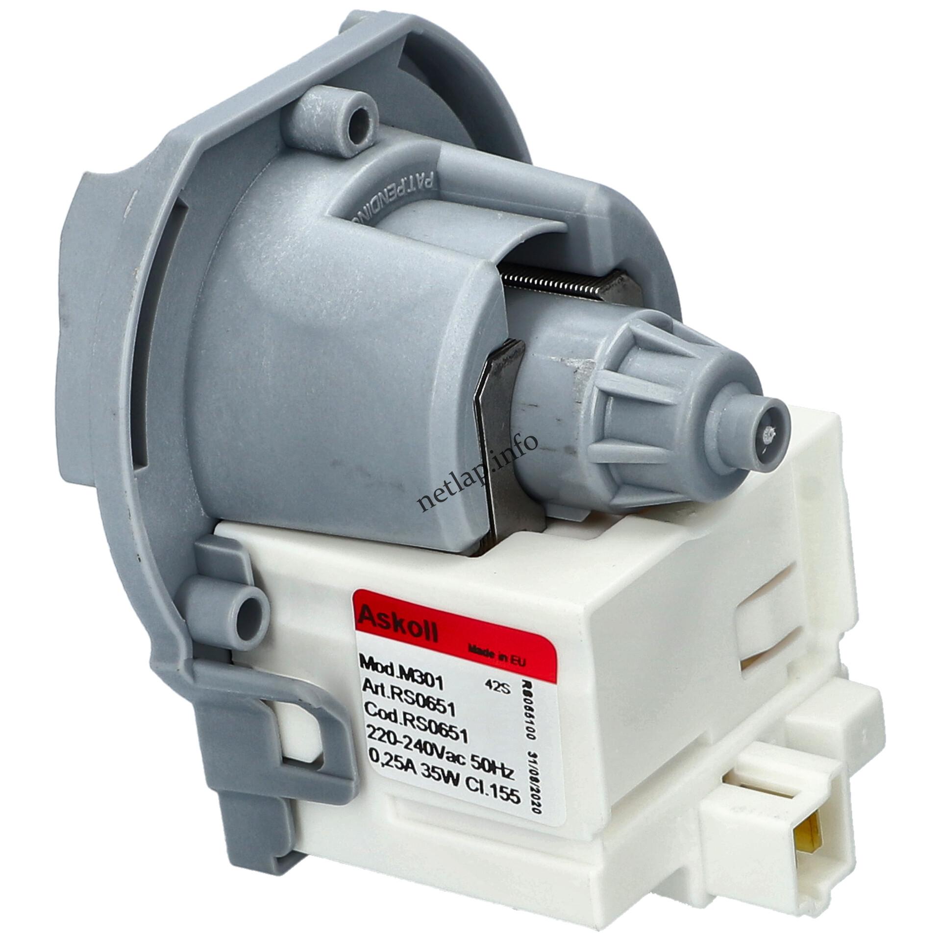 Whirlpool mosogatógép 35W ürítő szivattyú 3 körmös hátul stekkeres Askoll m301 rs0651 adp 481236018558 Whirlpool mosogatógép 35W ürítő szivattyú 3 körmös hátul stekkeres Askoll m301 rs0651 adp 481236018558
