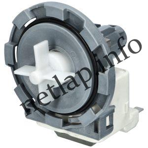 Mosógép 30W ürítő szivattyú 8 körmös hátul sarus univerzális Hanyu b20 6a01 9010883