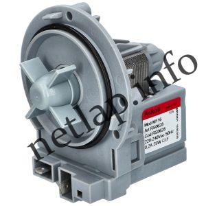 Mosógép 25w ürítő szivattyú csavaros elöl sarus univerzális Askoll m116 rs0628 30543010