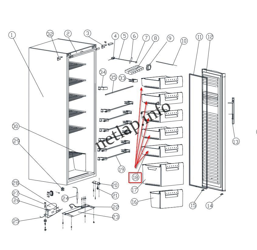 Haier fagyasztószekrény felső fiók 49053804 Haier fagyasztószekrény felső fiók 49053804