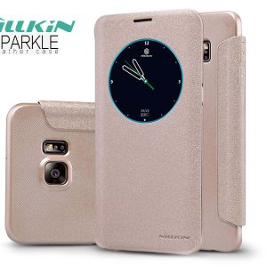 Galaxy S6 Edge+ arany oldalra nyíló flipes tok Nillkin